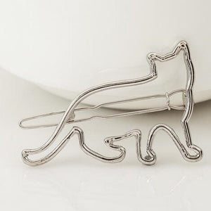 Silver Cat Shape Hairclip