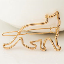 Load image into Gallery viewer, Gold Cat Shape Hairclip
