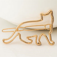 Load image into Gallery viewer, Gold Cat Shape Hairclip
