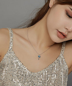 Blue Moon Cat Necklace in Sterling Silver
