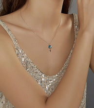Load image into Gallery viewer, Blue Moon Cat Necklace in Sterling Silver
