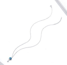 Load image into Gallery viewer, Blue Moon Cat Necklace in Sterling Silver
