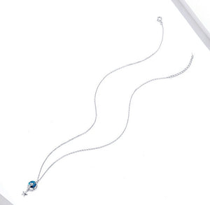 Blue Moon Cat Necklace in Sterling Silver
