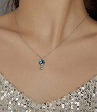 Load image into Gallery viewer, Blue Moon Cat Necklace in Sterling Silver
