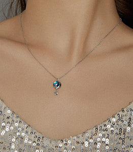Blue Moon Cat Necklace in Sterling Silver