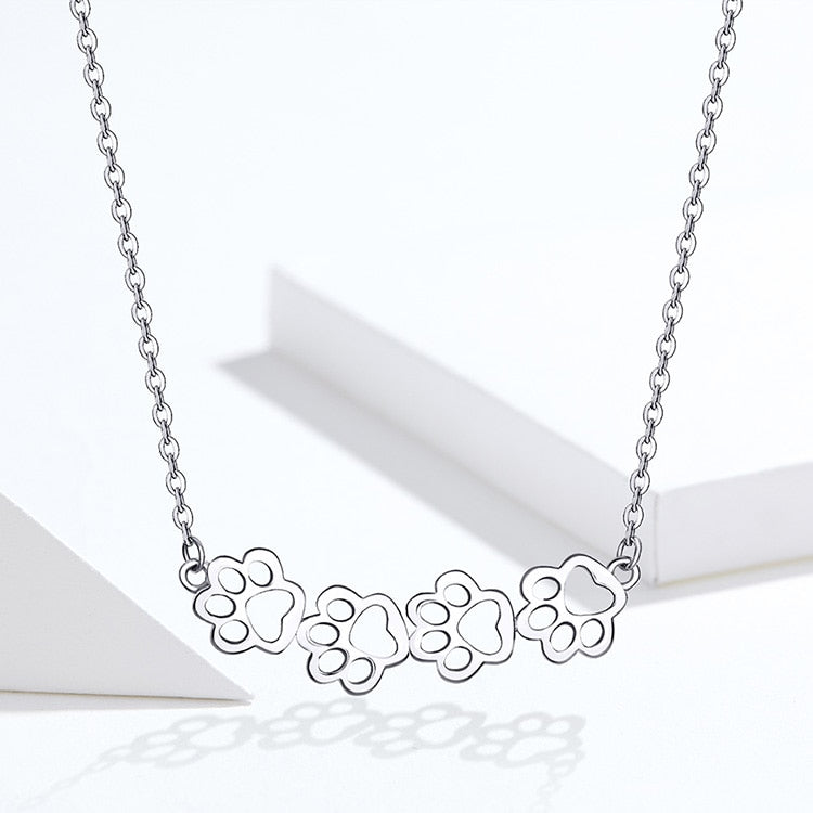 Cat Paw Necklace Sterling Silver