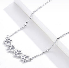 Load image into Gallery viewer, Cat Paw Necklace in Sterling Silver 925

