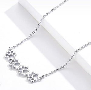 Cat Paw Necklace in Sterling Silver 925