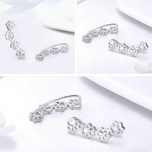 Load image into Gallery viewer, Sterling Silver 925 Paw Print Cuff Earrings
