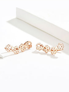 Rose Gold plated Paw Print Cuff Earrings