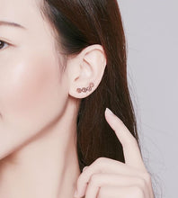 Load image into Gallery viewer, Rose gold plated Paw Print Cuff Earrings
