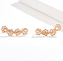 Load image into Gallery viewer, Rose Gold plated Paw Print Cuff Earrings
