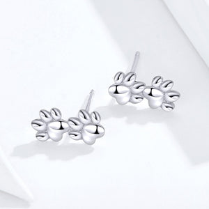 Cat Footprint earrings in sterling silver