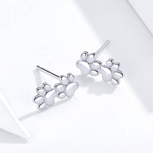 Cat Footprint earrings in sterling silver