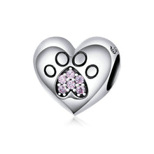 Load image into Gallery viewer, Pink Paw Charm Sterling Silver
