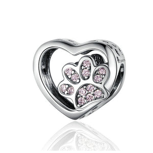Sterling SIlver Cat Pawprint Charm for Bracelet
