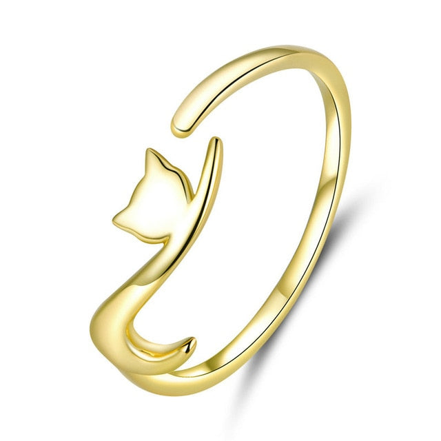 Gold cat deals ring
