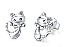 Load image into Gallery viewer, Sterling Silver 925 Dancing Cat Earrings
