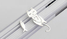 Load image into Gallery viewer, Cat Fish Stud Earrings in Sterling Silver

