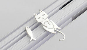 Cat Fish Stud Earrings in Sterling Silver