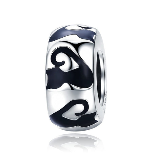 Sterling Silver Charm for bracelet with Black Cats
