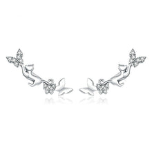 Load image into Gallery viewer, Sterling Silver Cat &amp; Butterfly Earrings
