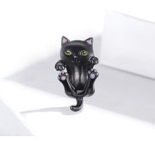 Load image into Gallery viewer, Noir Cat Charm with Green Eyes
