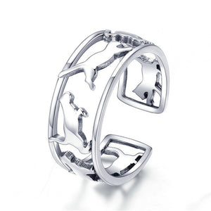 Playful Cat Ring Sterling Silver 925