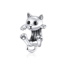 Load image into Gallery viewer, Sterling Silver Cartoon Cat Charm for Bracelet
