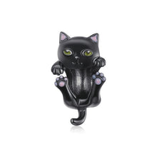 Load image into Gallery viewer, Noir Cat Charm with Green Eyes
