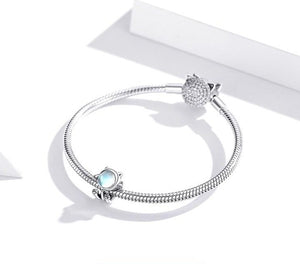 Sterling Silver Cartoon Cat Charm for Bracelet