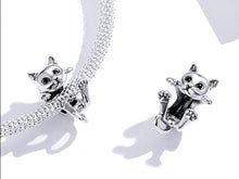 Load image into Gallery viewer, Sterling Silver Cartoon Cat Charm for Bracelet
