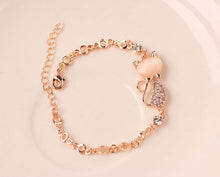 Load image into Gallery viewer, Cat Rhinestone Bracelet in Rose Gold 
