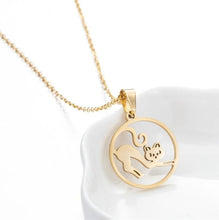 Load image into Gallery viewer, Gold Cheeky Cat Necklace with pendant
