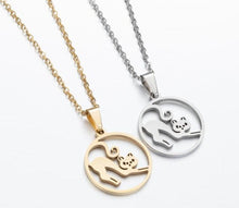 Load image into Gallery viewer, Gold &amp; Silver Cheeky Cat Necklaces with pendant
