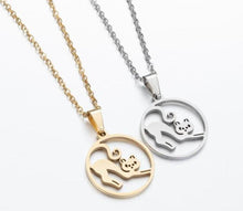 Load image into Gallery viewer, Gold &amp; Silver Cheeky Cat Necklaces with pendant
