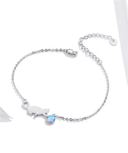 Load image into Gallery viewer, Cat &amp; Ball Bracelet Opal &amp; Sterling Silver
