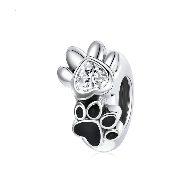 Two Paw Charm Sterling Silver 