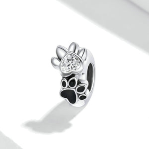 Two Paw Charm Sterling Silver