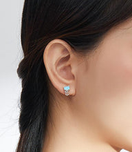 Load image into Gallery viewer, Opal Cat Stud Earrings Sterling Silver
