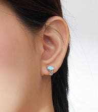 Load image into Gallery viewer, Opal Cat Stud Earrings Sterling Silver
