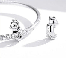 Load image into Gallery viewer,  Crazy Cat Charm for bracelet in Sterling Silver

