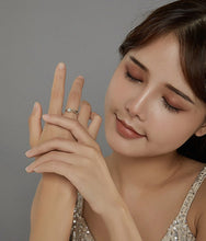 Load image into Gallery viewer, Leaping Cat Ring Sterling Silver and Pearl
