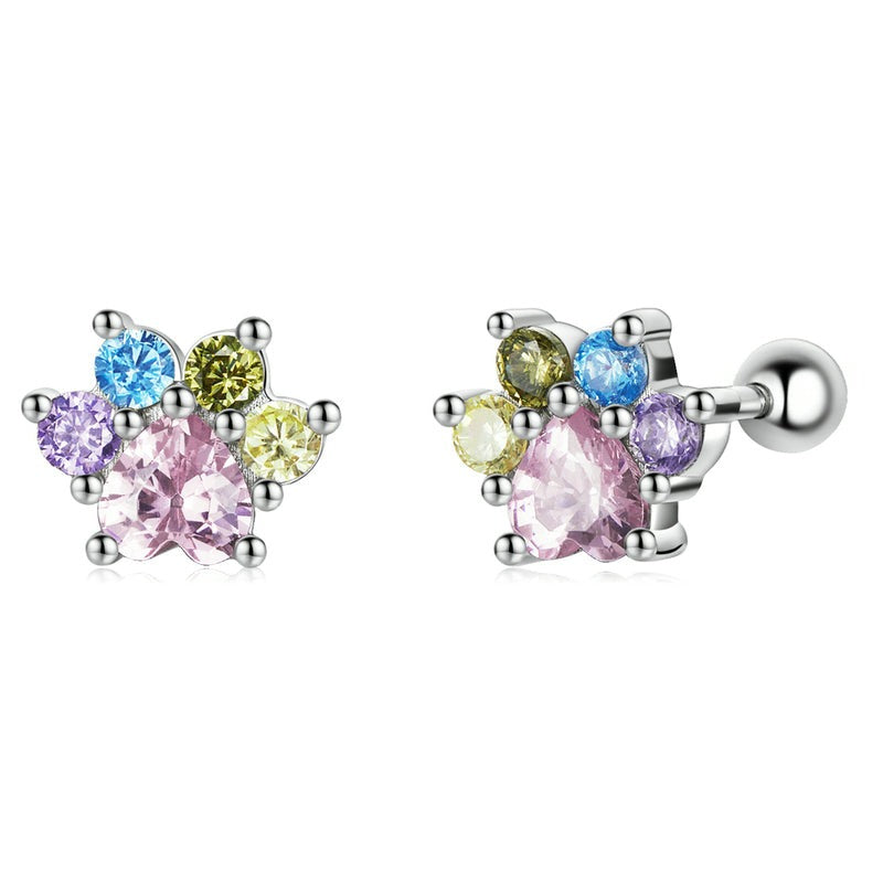 Rainbow Paw Earrings