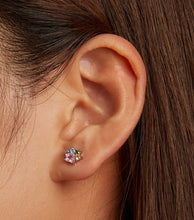 Load image into Gallery viewer, Rainbow Paw Earrings in Sterling Silver
