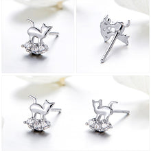 Load image into Gallery viewer, Cat on Cloud Sterling Silver Earrings
