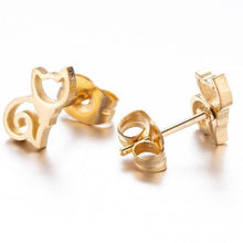Load image into Gallery viewer, Seated Cat Gold Stud Earrings
